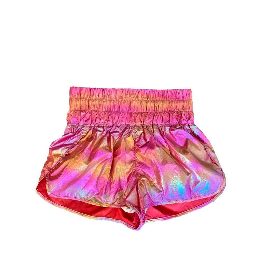 Free People Iridescent Pink Gold Athletic Shorts - Picture 5 of 9